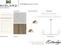 Kitchen selections featuring white cabinets, neutral countertop, trendy pendants, and white backsplash at 1415 Beaumont Cir, Westfield, IN 46074