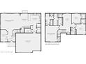 Detailed two-story floor plan showing spacious layout with kitchen, living spaces, bedrooms, and garage at 4763 W Tradwell Dr, New Palestine, IN 46163