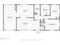Floor plan showing the layout of the house with labeled rooms and dimensions at 633 Park Dr, Greenwood, IN 46143