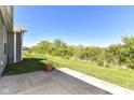Lawn view from a backyard patio showing grassy area and foliage in the background at 4039 Amaryllis Dr, Plainfield, IN 46168