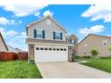 Charming two-story home with a combination of siding and brick, enhanced by dark shutters and a well-manicured lawn at 18258 Rickety Dr, Westfield, IN 46074