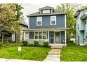 Charming two-story home with blue siding, white trim, front porch, and well-maintained lawn at 3047 N New Jersey St, Indianapolis, IN 46205