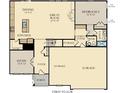Layout of the first floor showing the kitchen, great room, dining room, study, and garage at 4159 Persian St, Greenwood, IN 46143