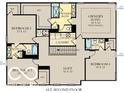 Second floor plan featuring owner's suite, three additional bedrooms, two bathrooms, laundry room, and loft at 4355 Persian St, Greenwood, IN 46143