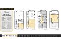 Detailed floorplan of a 3-bedroom, 3.5-bathroom townhome layout with garage, terrace and spacious rooms at 11940 Citywalk Dr, Fishers, IN 46038