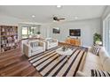 Bright living room featuring modern furniture, hardwood floors, and an open layout at 616 W Michigan St, Greenfield, IN 46140