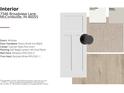 Interior selections with Winslow doors, black hardware, fine linen carpet, vinyl plank flooring, and paint samples at 7346 Broadview Ln, McCordsville, IN 46055