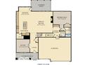 Detailed first floor plan with kitchen, dining, living spaces, and attached garage at 11626 Aubrey Ln, Fishers, IN 46040