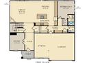 Layout of the first floor featuring a kitchen, great room, dining area, study, and a convenient garage entrance at 5312 Summerton St, McCordsville, IN 46055