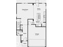 Main floor plan featuring a kitchen, dining area, great room, entry, powder room, foyer, porch, and garage at 1980 Black Oak Dr, Shelbyville, IN 46176
