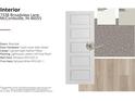 Interior design palette including Riverside doors, satin nickel hardware, and Lighthouse Lantern Hill vinyl plank flooring at 7338 Broadview Ln, McCordsville, IN 46055