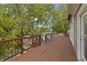 Spacious wooden deck provides stunning waterfront views, perfect for relaxing and entertaining at 11226 Blackwalnut Pt, Indianapolis, IN 46236
