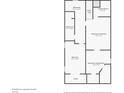Detailed floor plan showcasing the basement layout, including bathroom, bedroom, laundry, and storage at 1523 E Mills Ave, Indianapolis, IN 46227