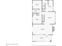 Detailed floor plan showcasing the layout of the bedrooms, bathroom, kitchen, dining room and living room at 1523 E Mills Ave, Indianapolis, IN 46227