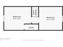 Detailed floor plan showcasing the layout of the bedrooms and closet on the second floor at 1523 E Mills Ave, Indianapolis, IN 46227