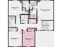 Second floor layout featuring a primary suite, three additional bedrooms, two bathrooms, and a laundry room at 1943 Black Oak Dr, Shelbyville, IN 46176
