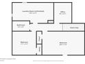 Basement floorplan with dimensions of laundry room, office, and bedrooms at 3310 Ransdell St, Indianapolis, IN 46227