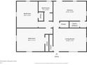 Floorplan showing layout of first floor with dimensions of rooms at 3310 Ransdell St, Indianapolis, IN 46227