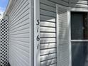 Close up of home's address, with shutters on the vinyl siding at 3161 Compass Dr, Franklin, IN 46131