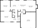 Detailed floor plan showcasing layout of rooms, including kitchen, living spaces, garage and laundry at 6056 Blackley Ct, Indianapolis, IN 46254