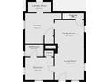 Floor plan showing layout of first floor with living room, bedroom, bathroom, dining room and kitchen at 2006 N Olney St, Indianapolis, IN 46218