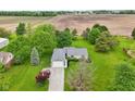 Expansive aerial view showcasing the home, surrounding greenery, and peaceful countryside setting at 3020 E 400 S, Lebanon, IN 46052