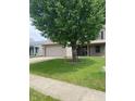 Well-maintained front yard with a mature tree, adding shade and character to the property at 5241 Waterton Lakes Dr, Indianapolis, IN 46237