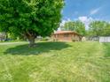 Well-maintained lawn surrounding the brick home, complemented by a large shade tree at 3538 Whalen Ave, Indianapolis, IN 46227