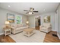 Bright living room with hardwood floors, neutral tones, and stylish furnishings at 4621 E 17Th St, Indianapolis, IN 46218