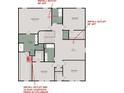 Second-floor layout featuring an owner's suite, bathroom, laundry, and three additional bedrooms with a loft area at 411 Oxford Ln, Lebanon, IN 46052