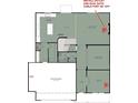 Open-concept first-floor layout with kitchen, Gathering room, dining room, study, powder room, and two-car garage at 411 Oxford Ln, Lebanon, IN 46052
