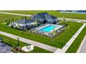Aerial view of a community pool, gazebo, and exercise area at 19144 Goins Blvd, Westfield, IN 46074