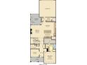 Floor plan of the first floor featuring a spacious living area and owner's suite with a tray ceiling at 15360 Cardonia Rd, Fishers, IN 46037