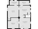 Floorplan shows the layout of the kitchen, living room, dining room, bathroom, and bedroom at 1947 N Parker Ave, Indianapolis, IN 46218