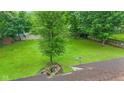 Spacious backyard with mature trees providing ample shade and privacy at 426 Tipton Ln, Columbus, IN 47201