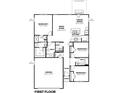 Floor plan showcasing a functional layout with three bedrooms, two bathrooms, and an open-concept living area at 1170 Mcbride St, Greenfield, IN 46140