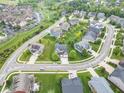 Aerial view of a suburban neighborhood with well-manicured lawns and tree-lined streets at 14931 W Black Wolf Run Dr, Carmel, IN 46033