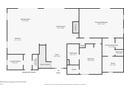 Floor plan of main level showcasing the layout of the kitchen, dining, bedrooms and bathrooms at 4495 W Stones Crossing Rd, Greenwood, IN 46143