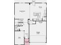 First-story floor plan featuring the Flex Room, Great Room, Kitchen, and Garage at 1914 White Oak Dr, Shelbyville, IN 46176