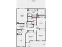 Second-story floor plan featuring the Primary Suite, 3 additional bedrooms, and a bath at 1914 White Oak Dr, Shelbyville, IN 46176