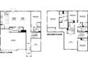 Layout of first floor and second floor including kitchen, living room, bedrooms, and bathrooms at 2271 Oakmont Dr, Plainfield, IN 46168