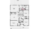 Upstairs floor plan featuring primary suite, primary bath, three additional bedrooms and a loft at 438 Weaver Ln, Pittsboro, IN 46167