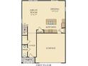 First floor plan featuring foyer, powder room, great room, dining, kitchen and garage at 4460 Laughter Ln, Indianapolis, IN 46235