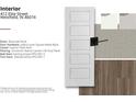 Interior door features riverside panels, matte black hardware, cayman style wool carpet, and swirling smoke wall paint at 412 Elite St # 2-601, Westfield, IN 46074