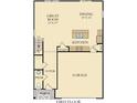 First floor plan featuring a spacious kitchen, great room, and garage access at 4512 Laughter Ln, Indianapolis, IN 46235
