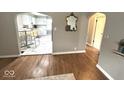 Open-concept view of the living room and kitchen at 1722 Dawson St, Indianapolis, IN 46203