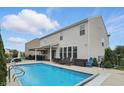 Beautiful backyard with a refreshing in-ground pool and ample space for lounging and entertaining at 1281 Jesse Ct, Greenwood, IN 46143