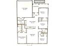 Detailed floor plan showcasing the layout of a two-bedroom home with 2-car garage at 4209 Switchgrass Way, Indianapolis, IN 46237