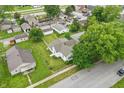 Aerial shot showcasing the property's landscaping, surrounding neighborhood, and street access at 1331 S 9Th St, Noblesville, IN 46060