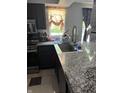 Well-lit kitchen featuring a stainless steel sink and granite countertops at 8075 Cardinal E Cv, Indianapolis, IN 46256
